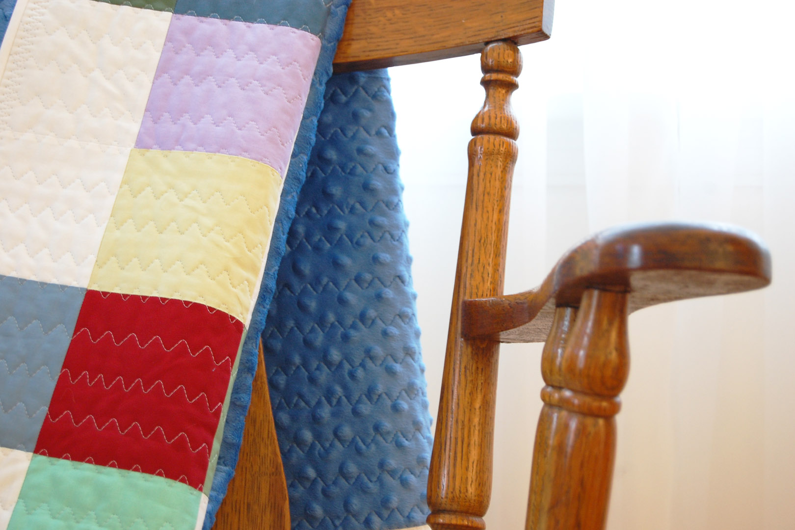 Minki Backed Patchwork Baby Quilt tutorial at WeAllSew