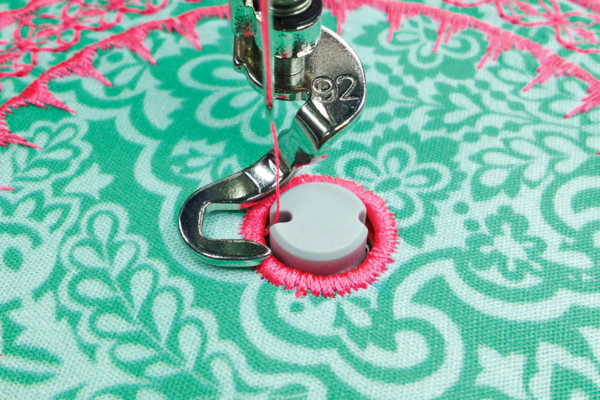 stitching an eyelet