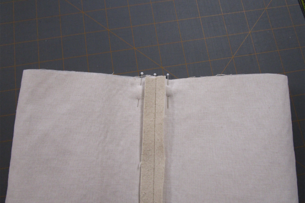 Embroidered Fabric Basket - pin to seam