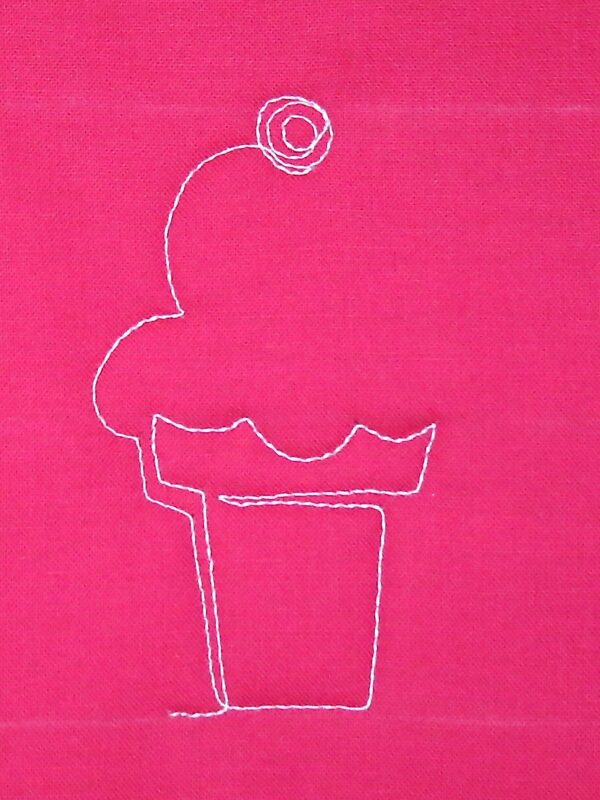Free-motion Quilting Ice Cream Cones - step five
