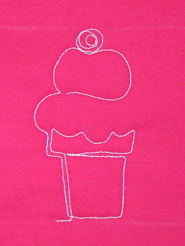 Free-motion Quilting Ice Cream Cones - step six
