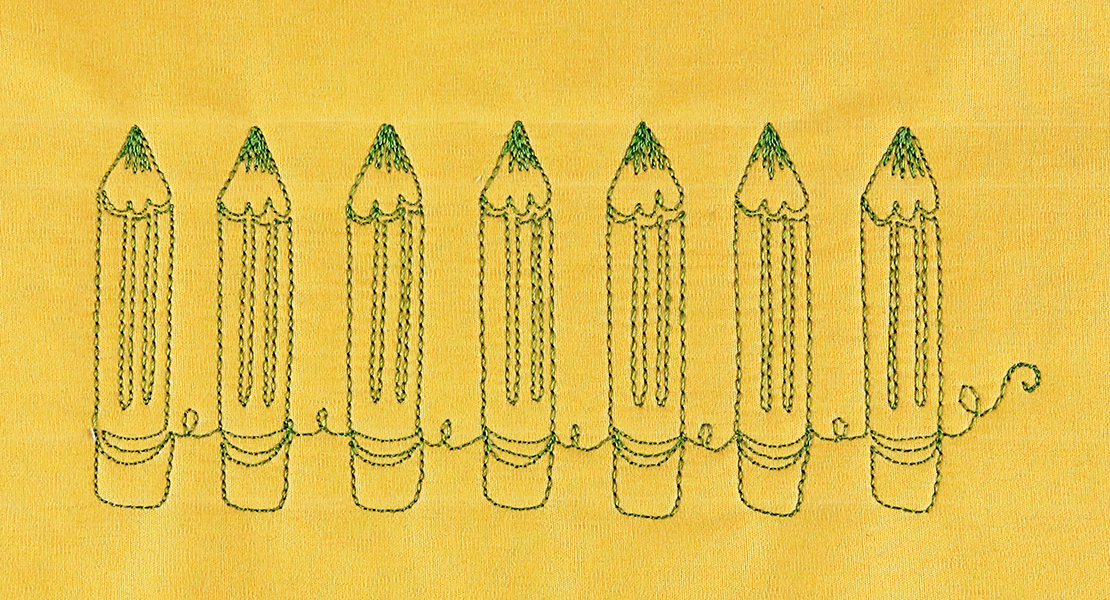 How to Free-motion Quilt Pencils for Back to School