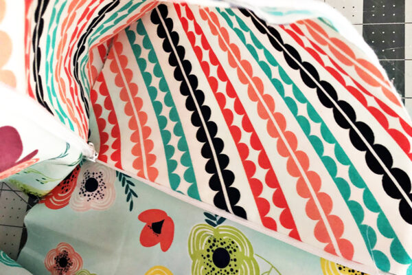 Library Book Tote and Pencil Case: Finishing up the pencil case