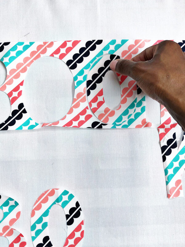 Library Book Tote and Pencil Case: Cutting the letters