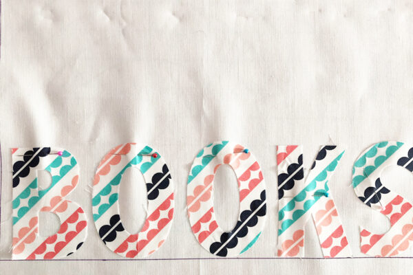 Library Book Tote and Pencil Case: Cutting the letters