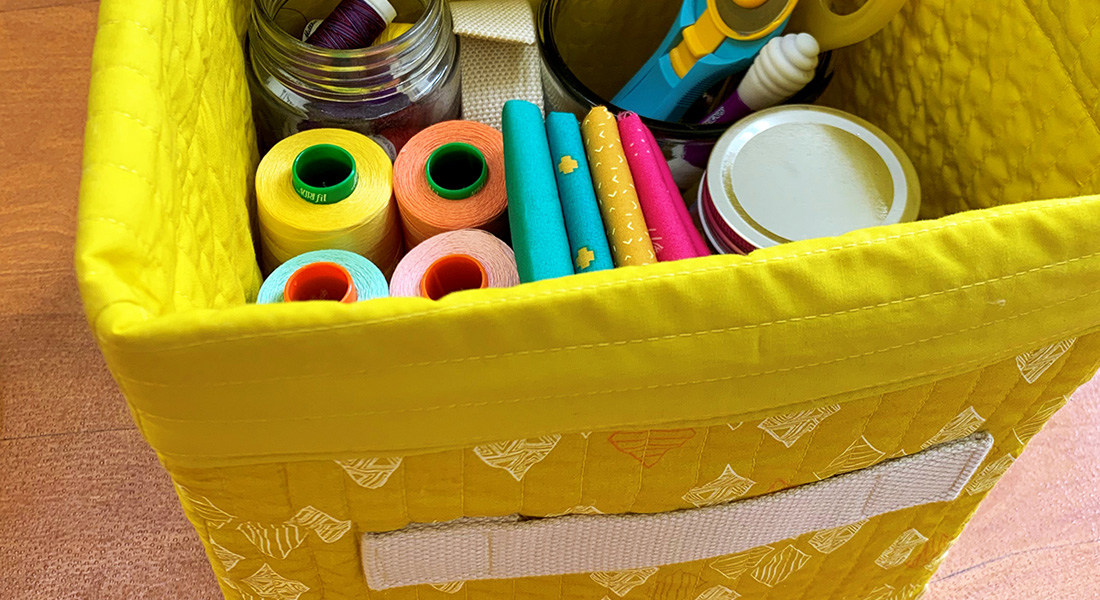 Fabric storage bin tutorial from WeAllSew