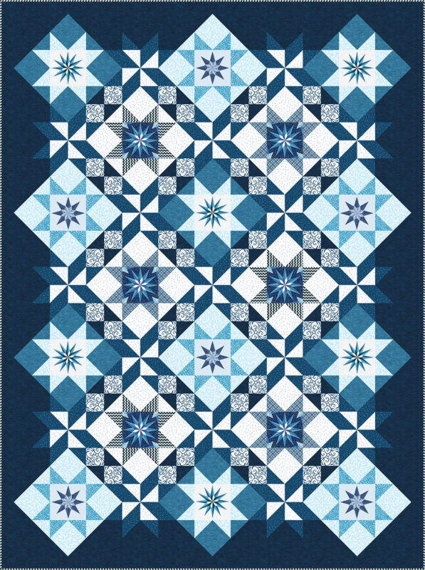 Stardust Quilt - dark blue