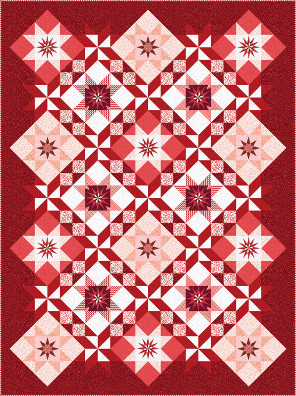 Stardust Quilt - dark red