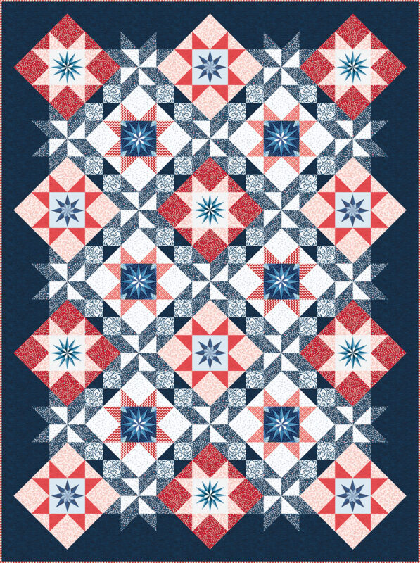 Stardust Quilt - red and blue