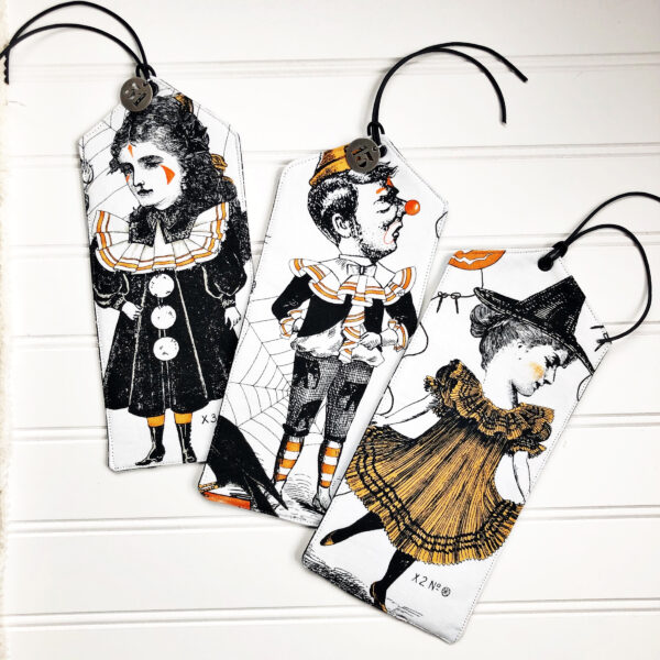 Halloween Scary Book: Cut and sew the tag