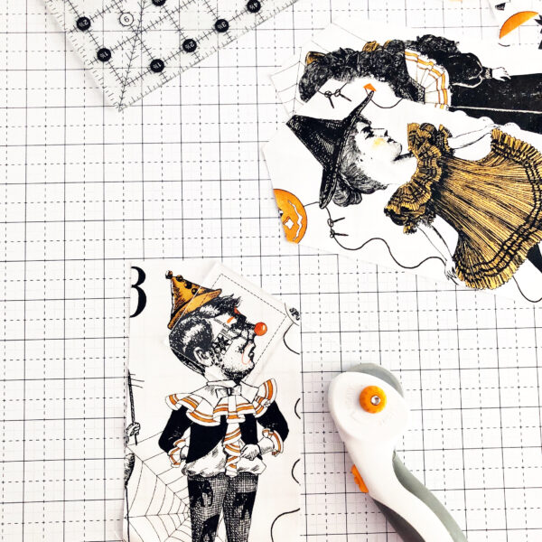 Halloween Scary Book: Cut and sew the tag
