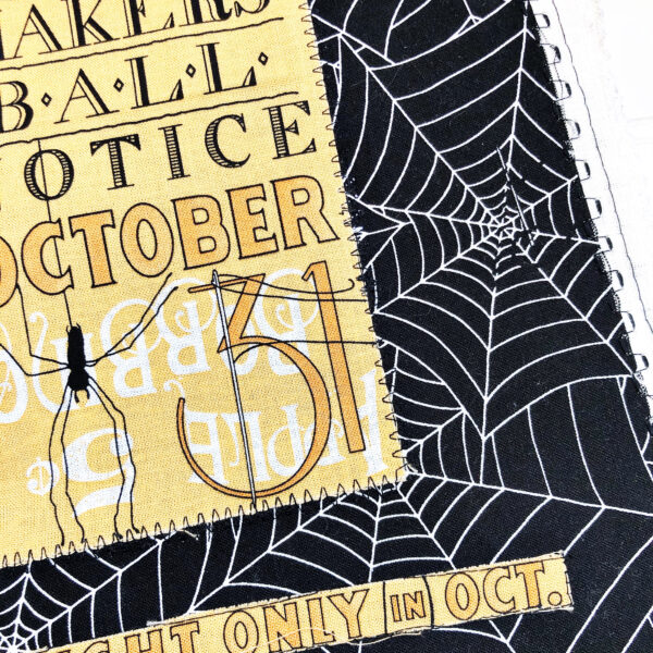 Halloween Scary Book: Sew the panels on the book cover