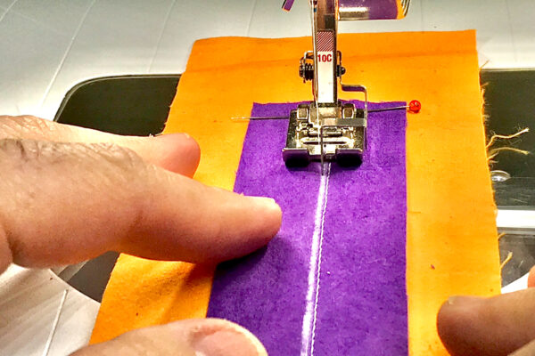 One Piece Facing Tutorial-8: Turn and Sew Other Side of Marked Line