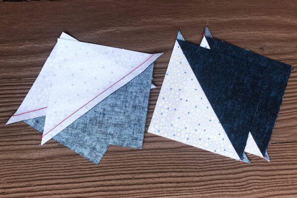 Stardust quilt-along - Press all the half-square units the same direction