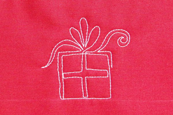 free-motion quilted pretty packages 
