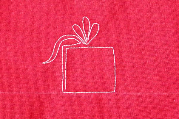How to free-motion quilt pretty packages - step four