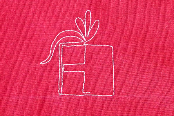 How to free-motion quilt pretty packages - step six