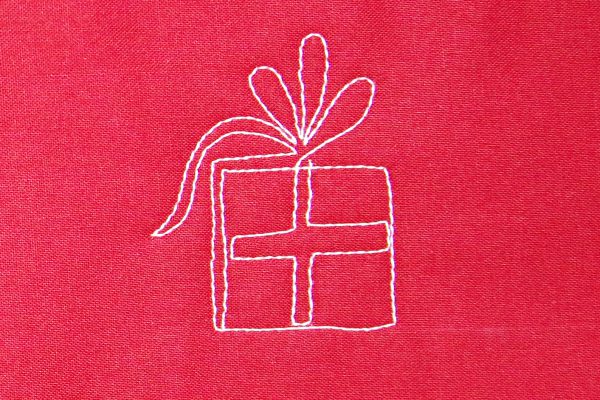 How to free-motion quilt pretty packages - step eight