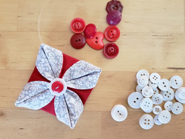 Folded Fabric Ornament Tutorial from WeAllSew
