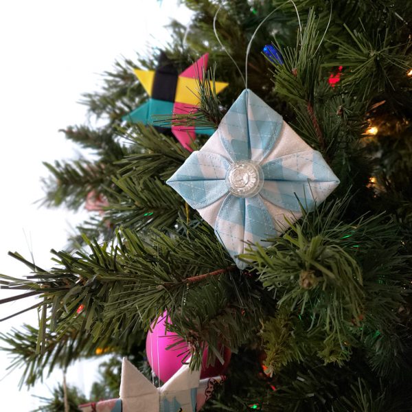 Folded Fabric Ornament Tutorial at WeAllSew