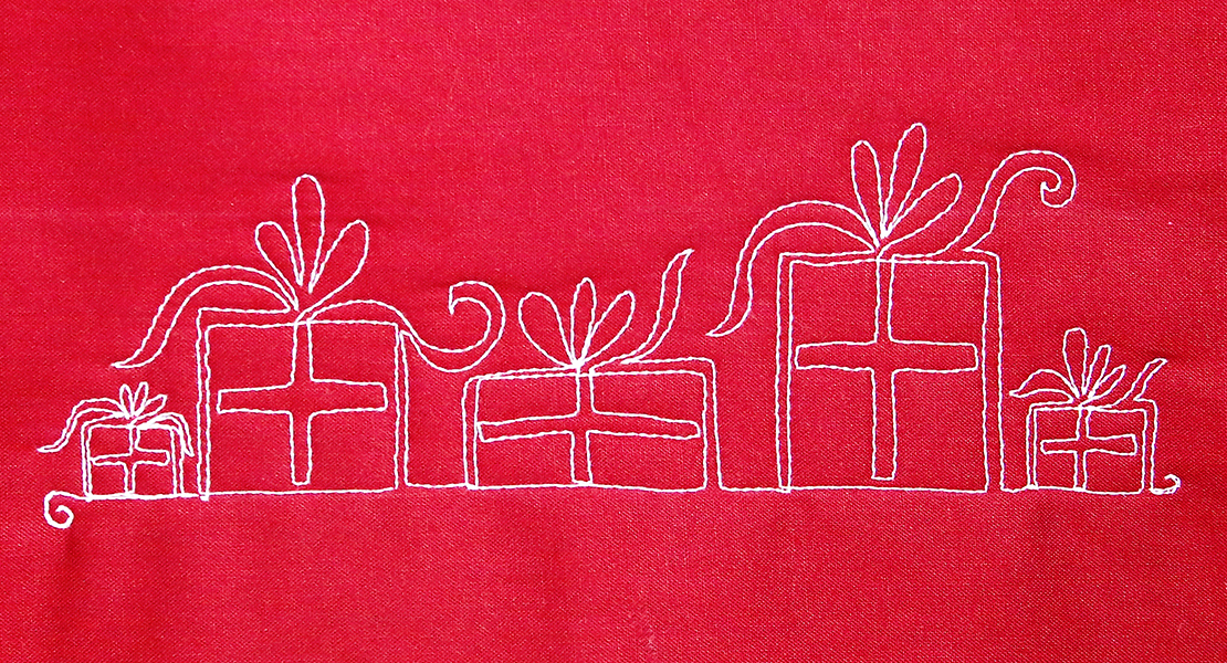 How to free-motion quilt pretty packages