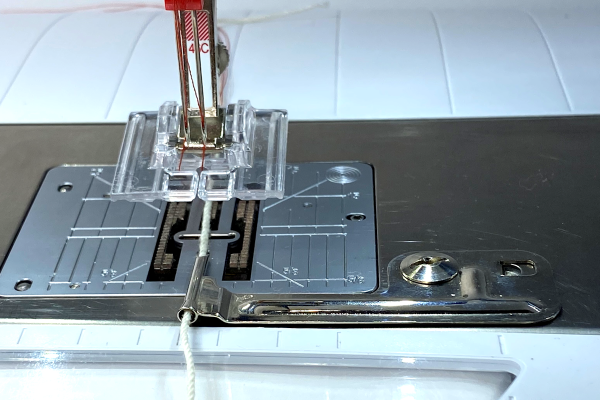cording attachment on the machine