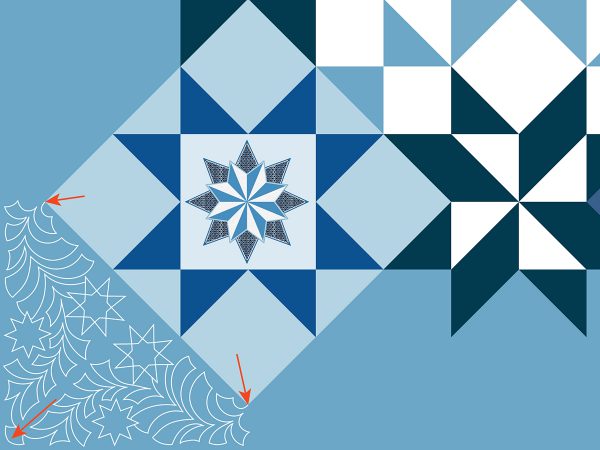 Stardust Quilt-along: border corners in Maxi Hoop