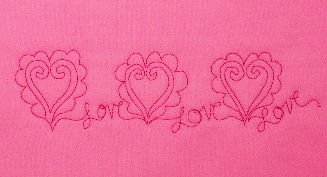 How to free-motion quilt scalloped hearts