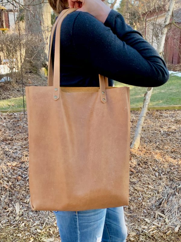 Leather Tote Bag Pocket