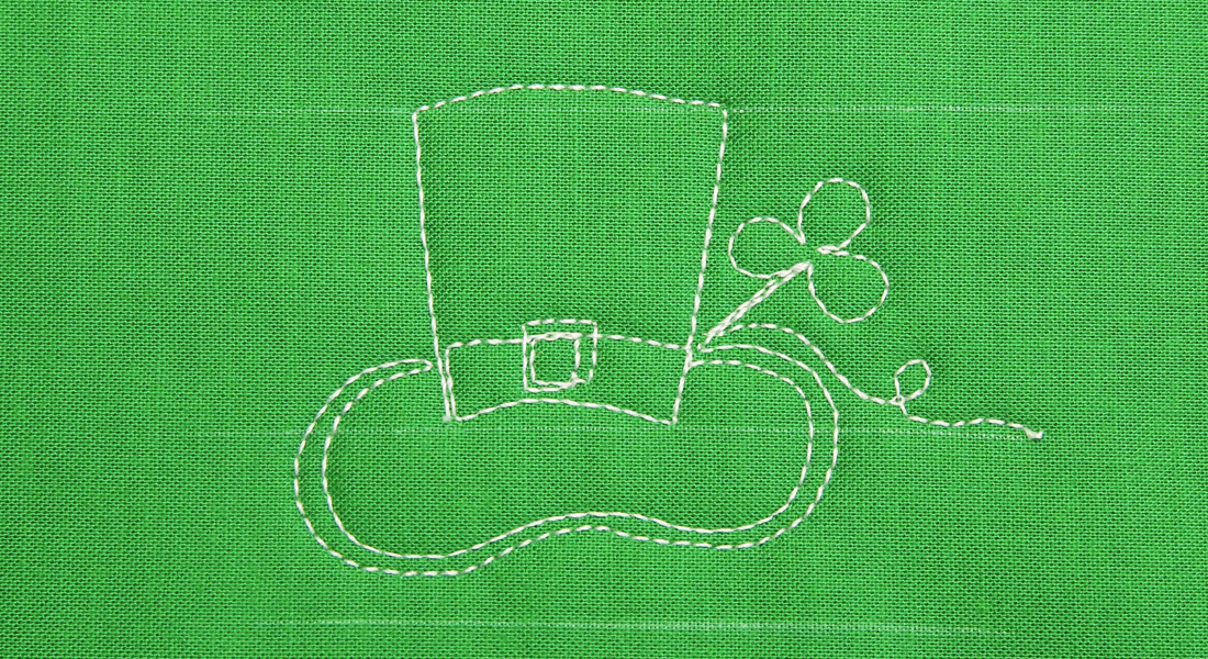 Free Motion Quilt Paddys Hat at WeAllSew