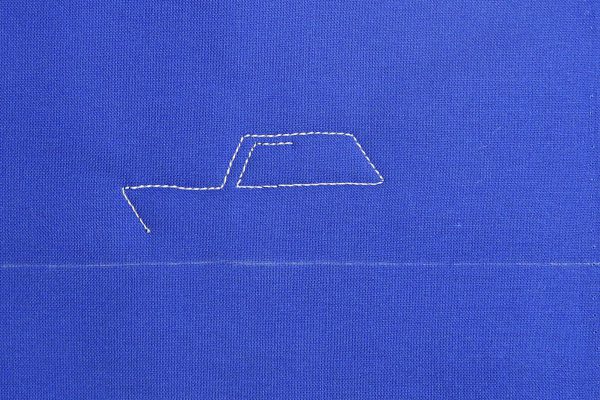 How to free-motion quilt vintage cars, step three