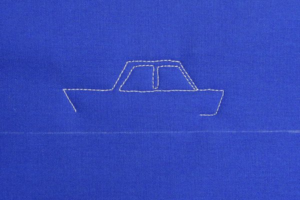 How to free-motion quilt vintage cars, step five