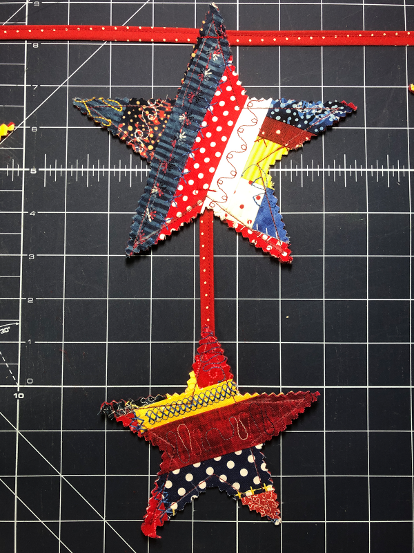 Red White and Blue Star Banner Attach the stars