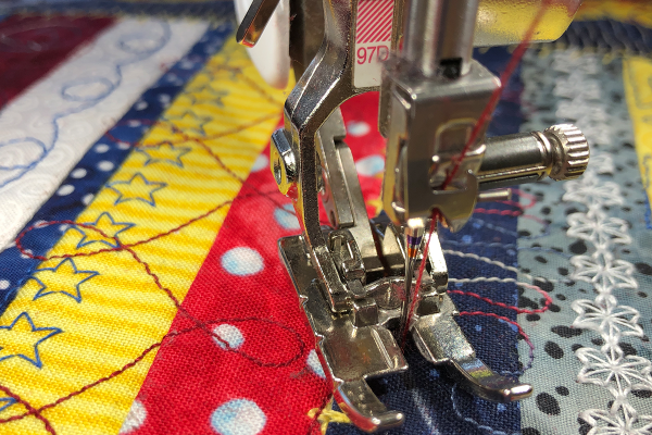 Red White and Blue Star Banner Tutorial Straight Stitch 