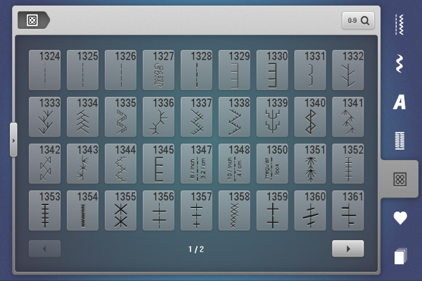 Quilt Menu screen