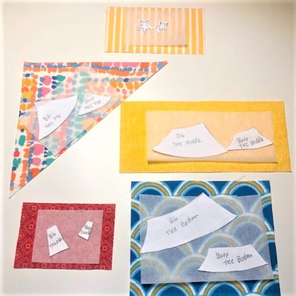 Appliqued Bib Burp Cloth Set Tutorial: fusible web detail