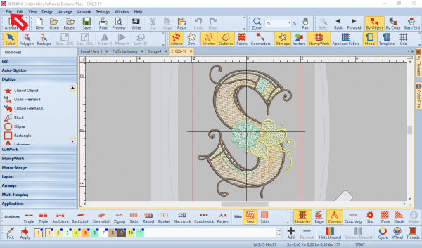Multicolor Embroidery: Save and import the file into the machine