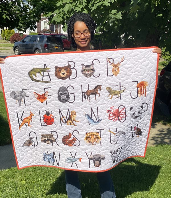Sewing and Quilting a Wholecloth Baby Quilt: Finished product