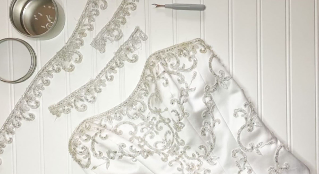 Upcycle a Wedding Dress Into a Christening Gown Part 2 Deconstruction and Preparation BERNINA WeAllSew Blog Feature 1100x600
