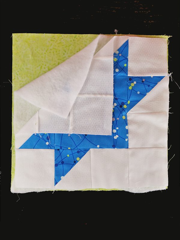 Star of David Hanukah Mug Rug layer the top, batting and bottom