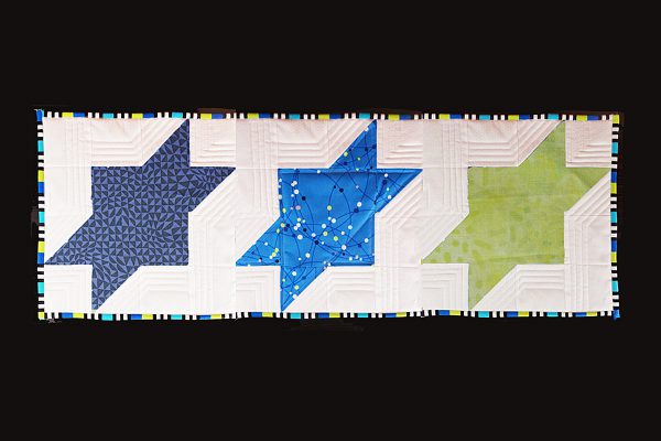 Star of David Hanukah Mug Rug three blocks is a table runner