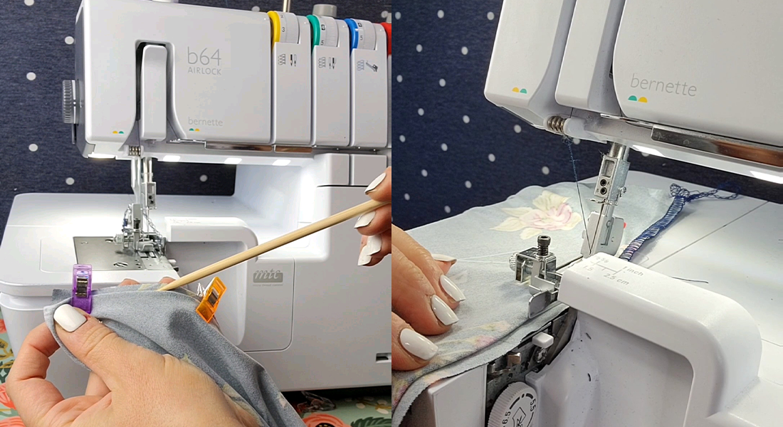 Tips for Sewing a Basic Tee - Serging a Blind Hem BERNINA WeAllSew Blog Feature 1100x600