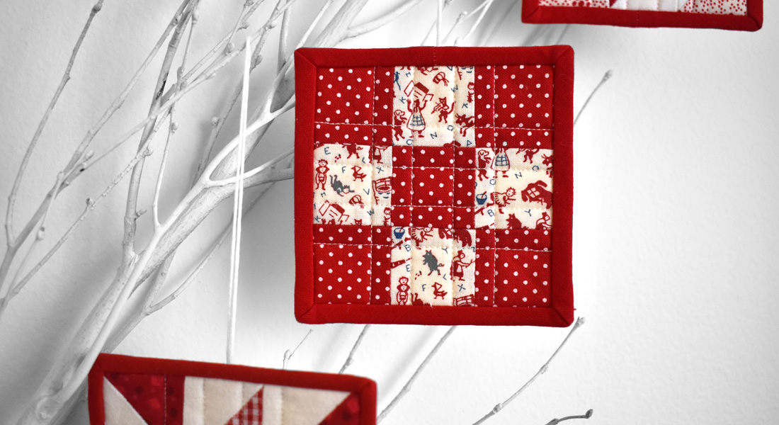 How to Make Mini Patchwork Ornaments by Erika Mulvenna