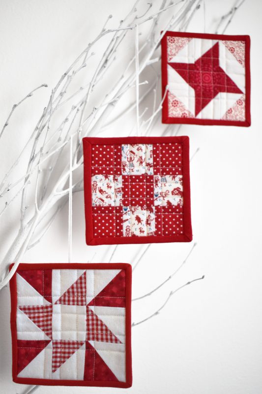 How to Make Mini Patchwork Ornaments by Erika Mulvenna