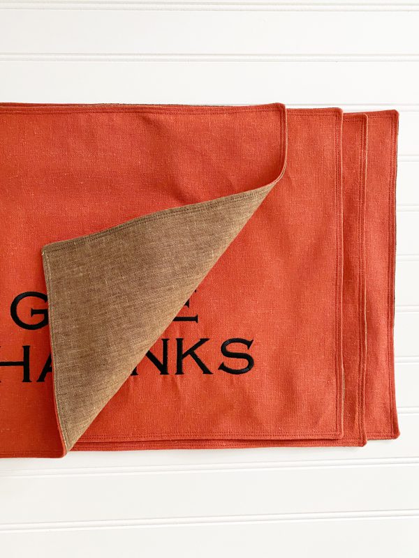How to Sew and Embroider Give Thanks Placemats:Finished Product