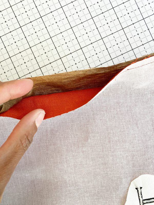 How to Sew and Embroider Give Thanks Placemats: Topstitch the placemat