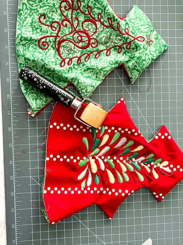 embroidered christmas tree