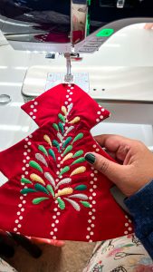 embroidered christmas tree