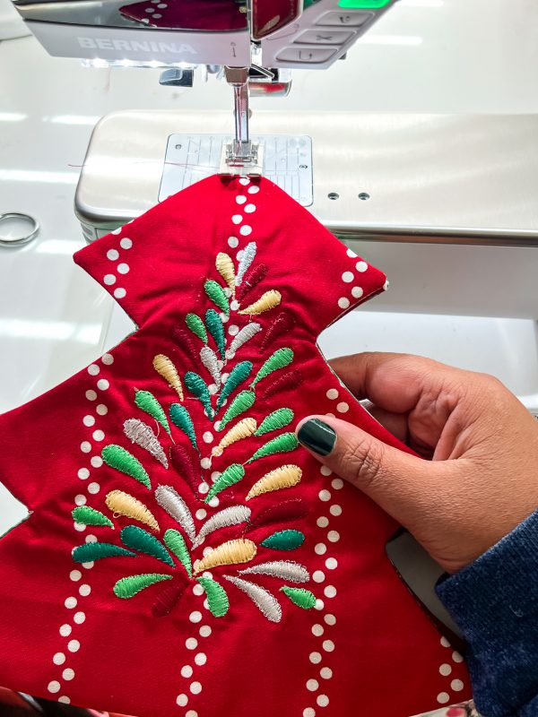 embroidered christmas tree