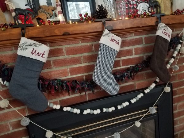 Christmas Stockings on a Mantle